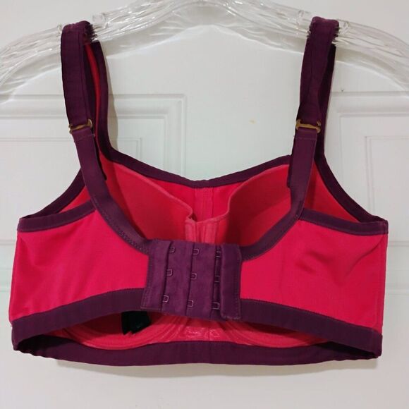 Natori Sports Bra Cushioned Underwire Hot Pink Purple Converts to Crossed 32C - Picture 3 of 12